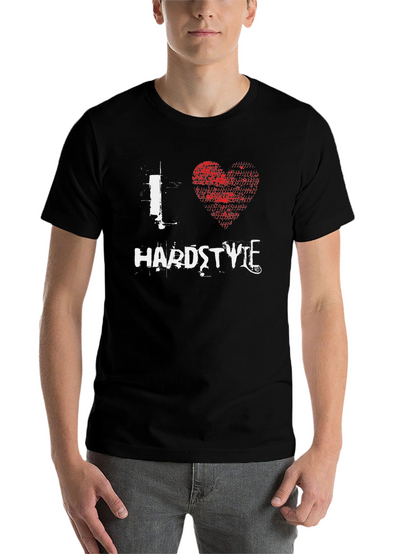 I Love Hardstyle Graphic Print Black T-Shirt