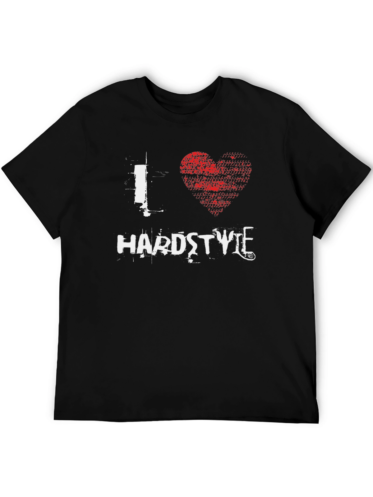 I Love Hardstyle Graphic Print Black T-Shirt