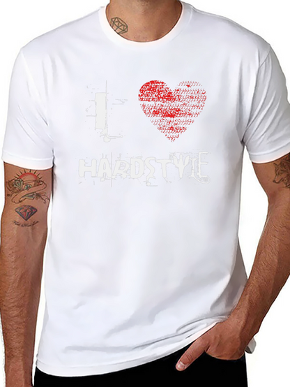 I Love Hardstyle Graphic Print Black T-Shirt