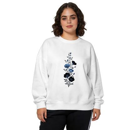 Bold Red?Gold Leopard?Pattern Butterfly Crewneck Sweatshirt