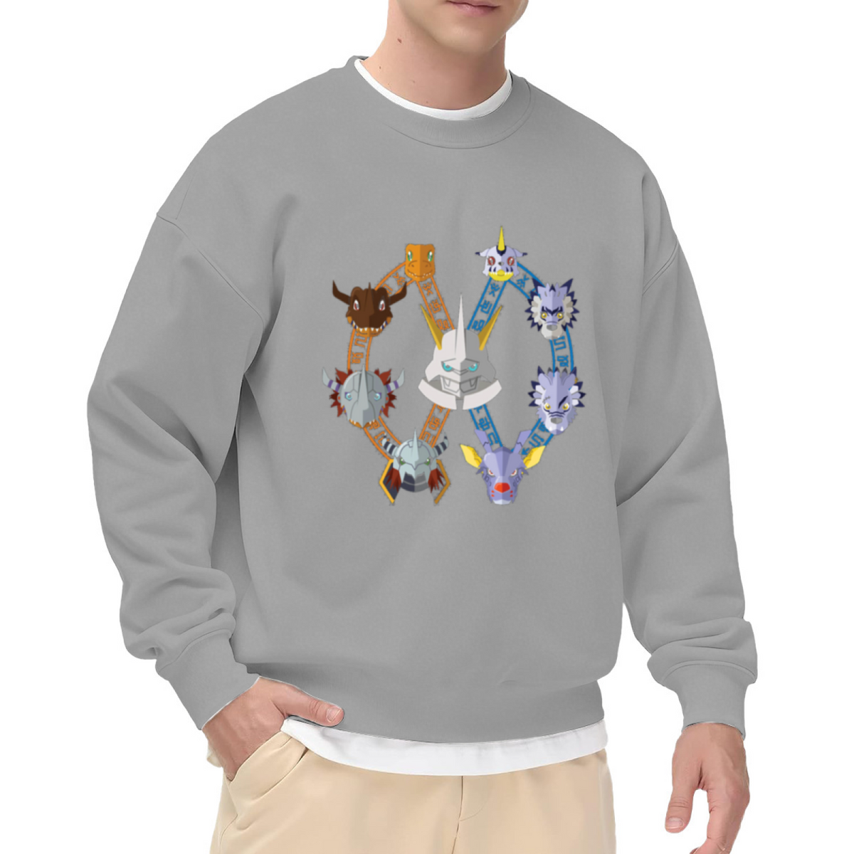 Digimon Digivolution Digimon Crest Anime Fan Crewneck Sweatshirt