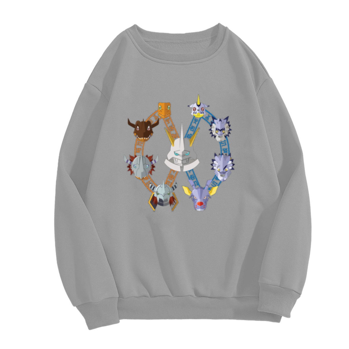 Digimon Digivolution Digimon Crest Anime Fan Crewneck Sweatshirt