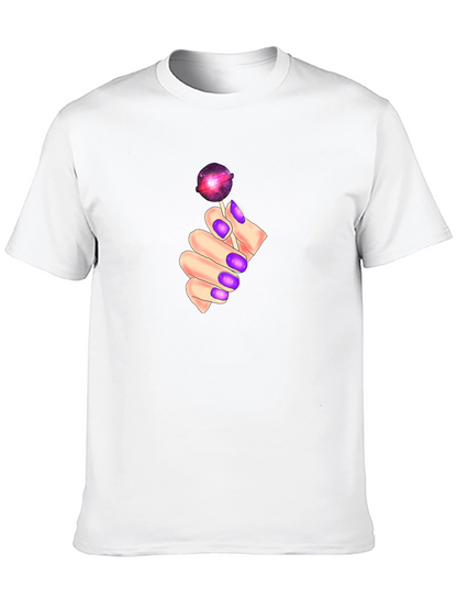 Galaxy Lollipop Graphic Tee - Black Cotton Comfort