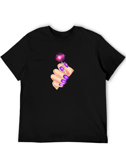 Galaxy Lollipop Graphic Tee - Black Cotton Comfort