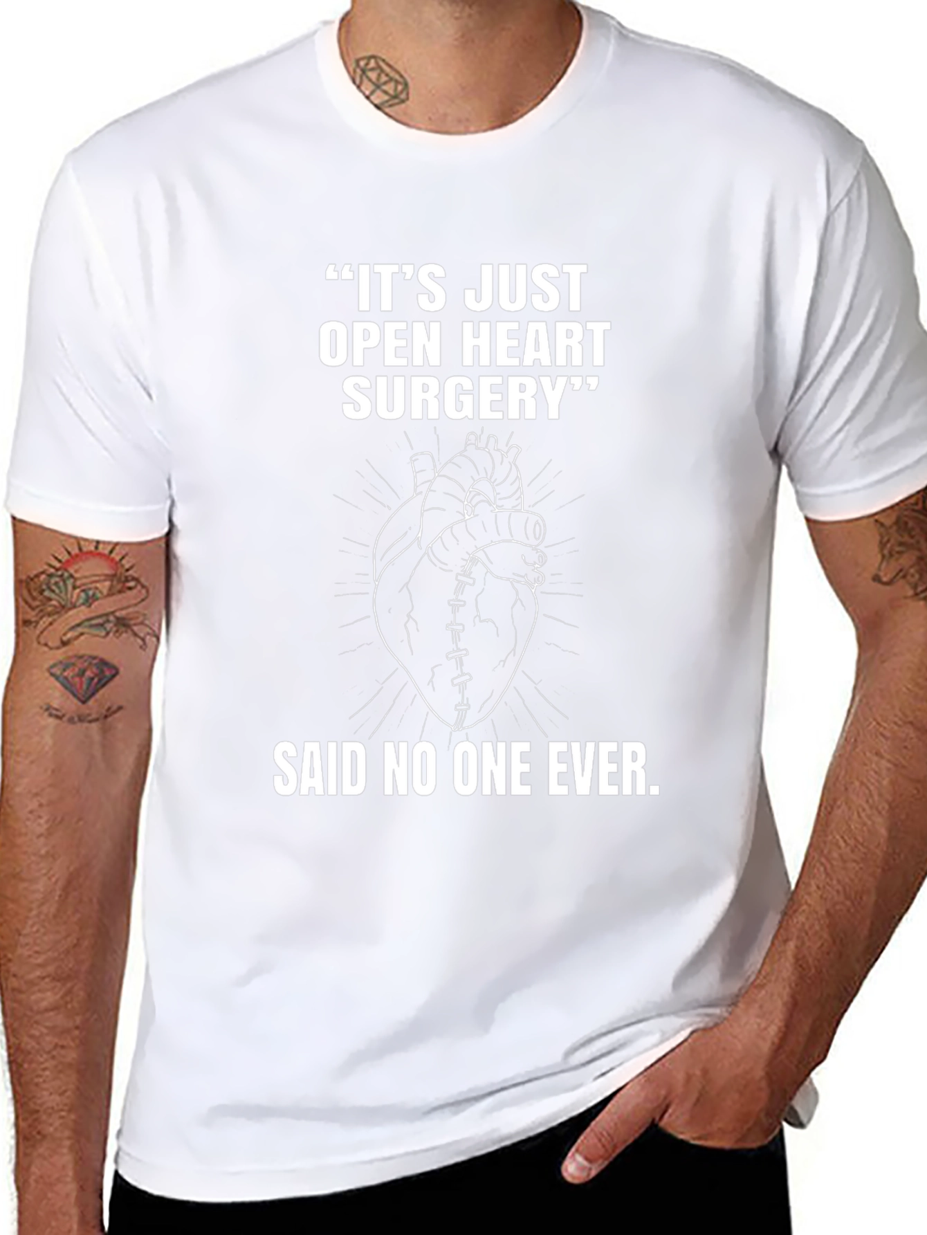 Open Heart Surgery Graphic Tee - Black Cotton