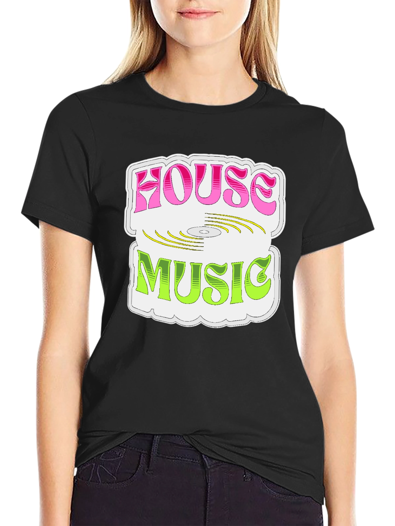 House Music Graphic Tee - Retro DJ Style