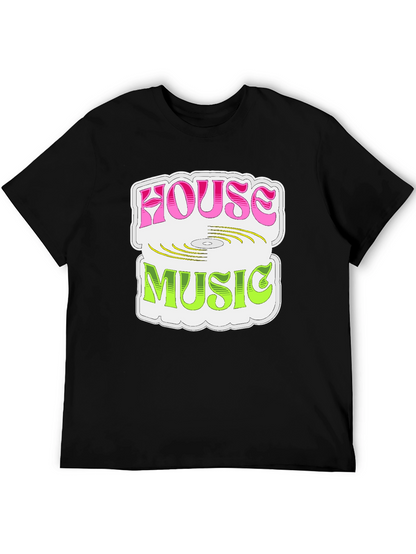 House Music Graphic Tee - Retro DJ Style
