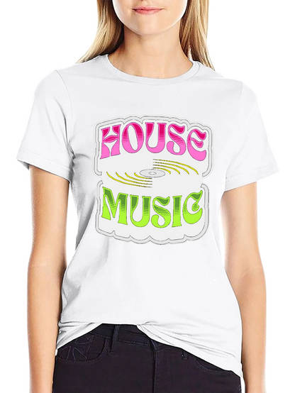 House Music Graphic Tee - Retro DJ Style