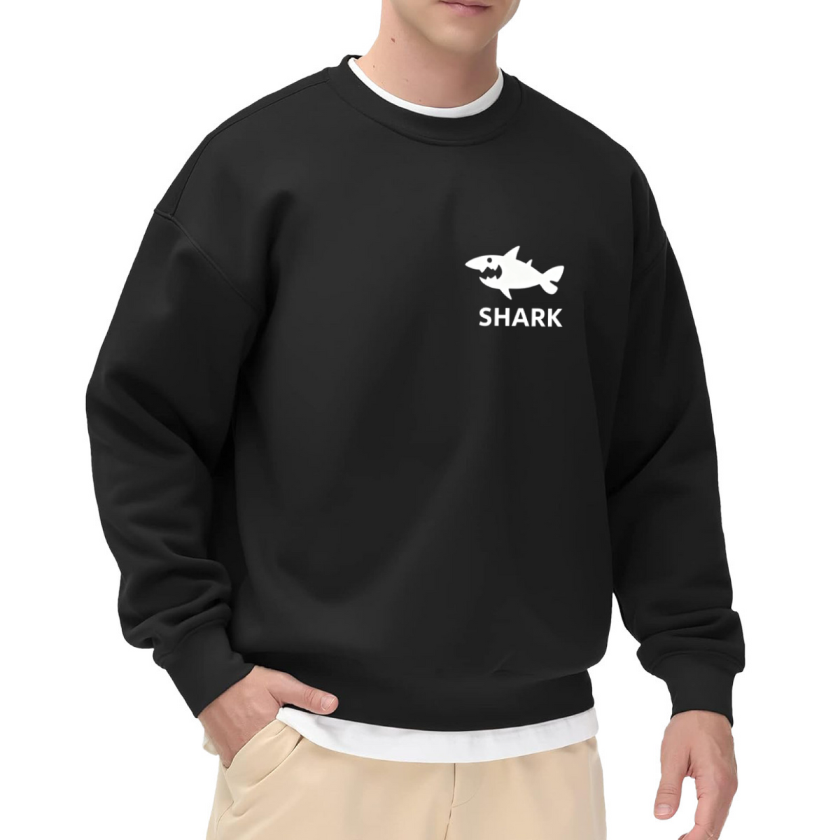 Cool Shark Graphic Casual Crewneck