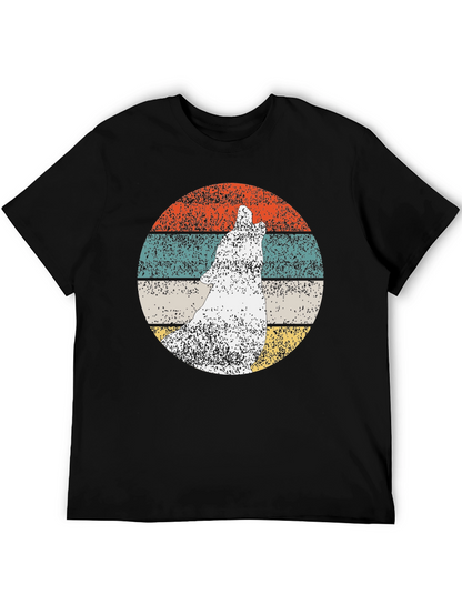 Retro Wolf Graphic Tee - Mens Black T-Shirt