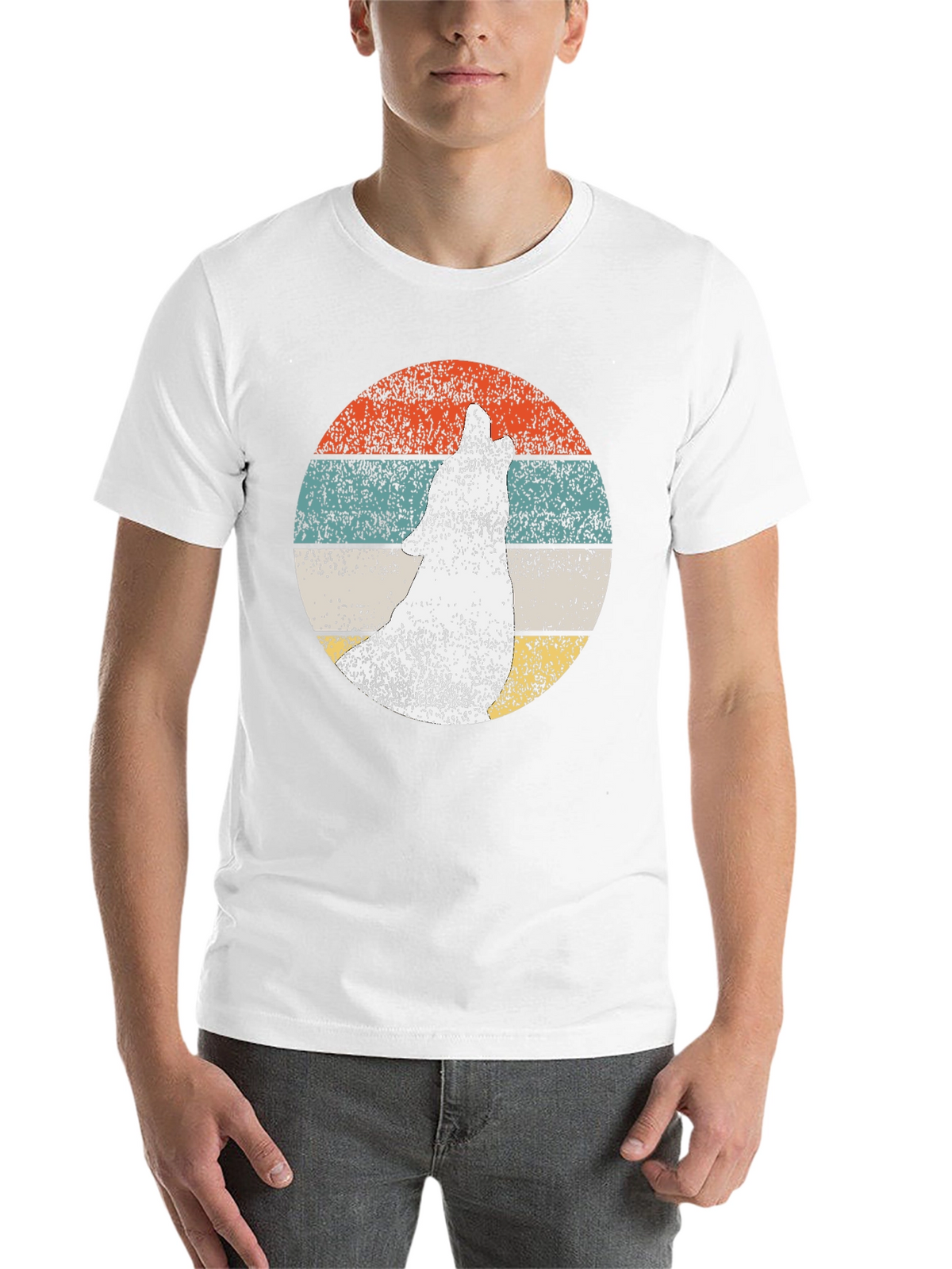 Retro Wolf Graphic Tee - Mens Black T-Shirt