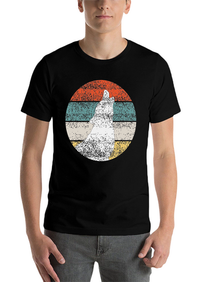 Retro Wolf Graphic Tee - Mens Black T-Shirt