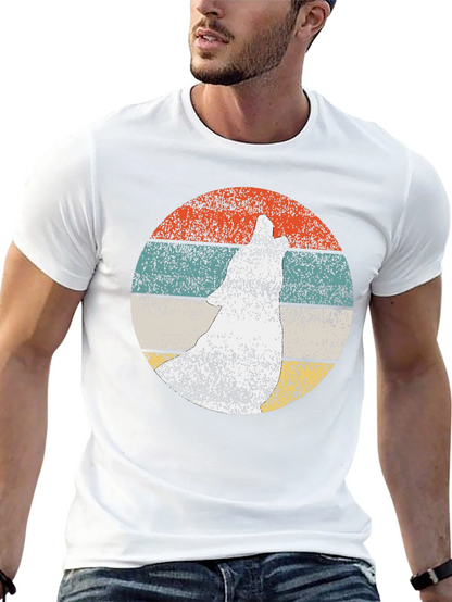 Retro Wolf Graphic Tee - Mens Black T-Shirt