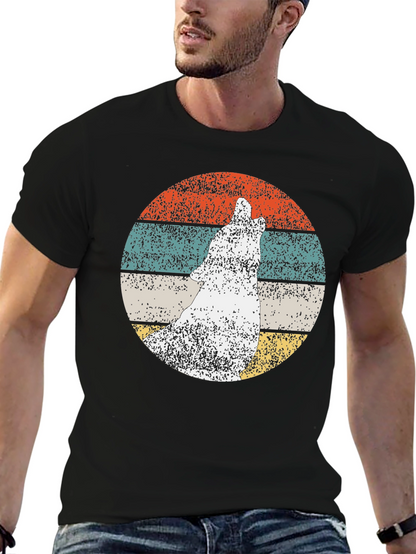 Retro Wolf Graphic Tee - Mens Black T-Shirt