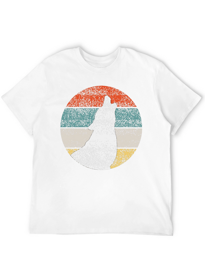 Retro Wolf Graphic Tee - Mens Black T-Shirt