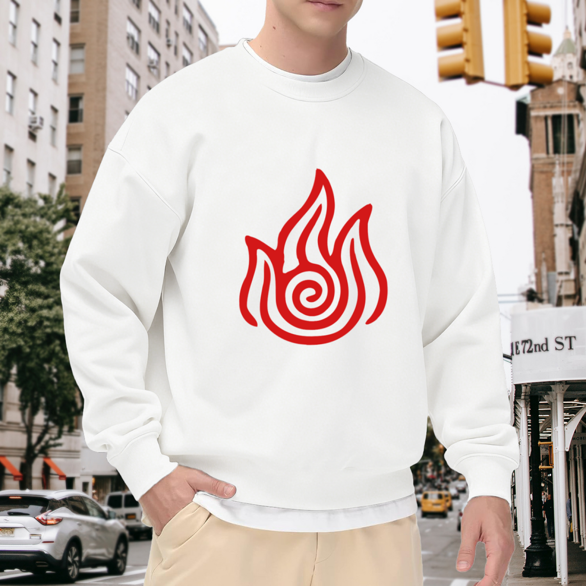 Avatar Fire Nation Red Symbol Crewneck Sweatshirt