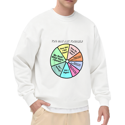 You May Ask Yourself Retro Music Pie Chart Meme Crewneck Sweatshirt