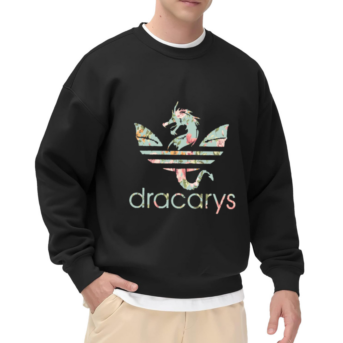 Floral Dragon Dracarys Fashion Crew Sweatshirt