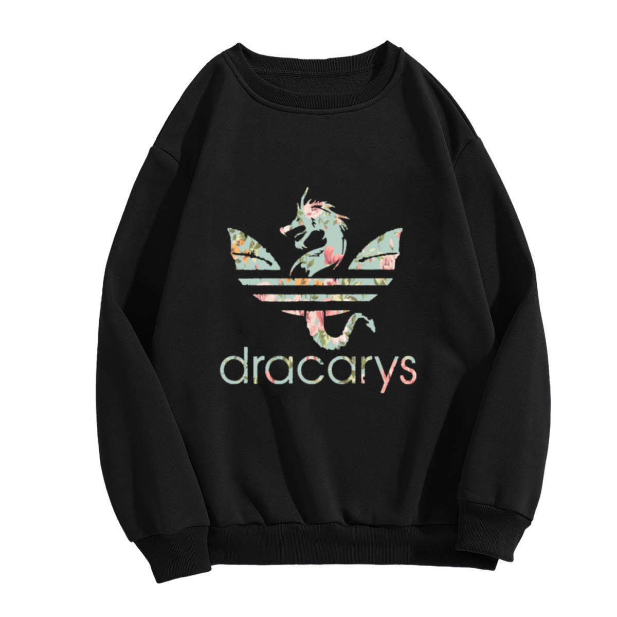 Floral Dragon Dracarys Fashion Crew Sweatshirt