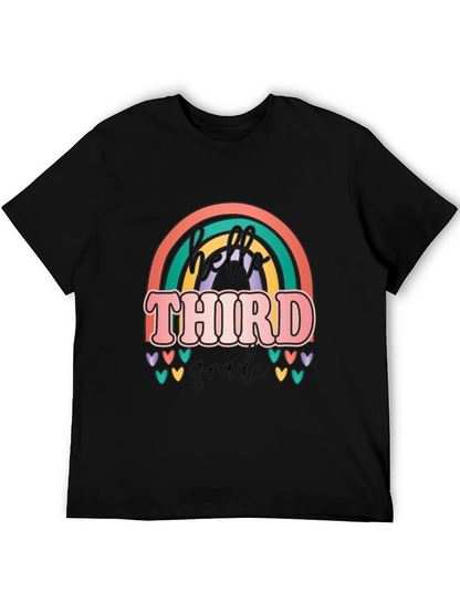 Hello Third Grade Retro Rainbow T-Shirt