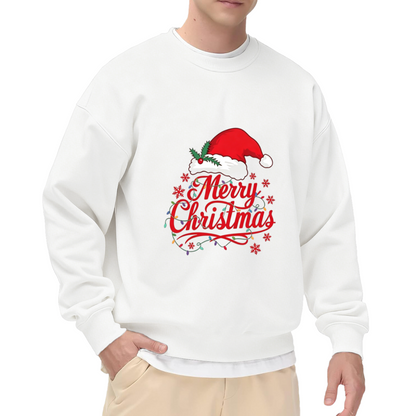 Merry Christmas Santa Hat Lights Xmas Crewneck Sweatshirt