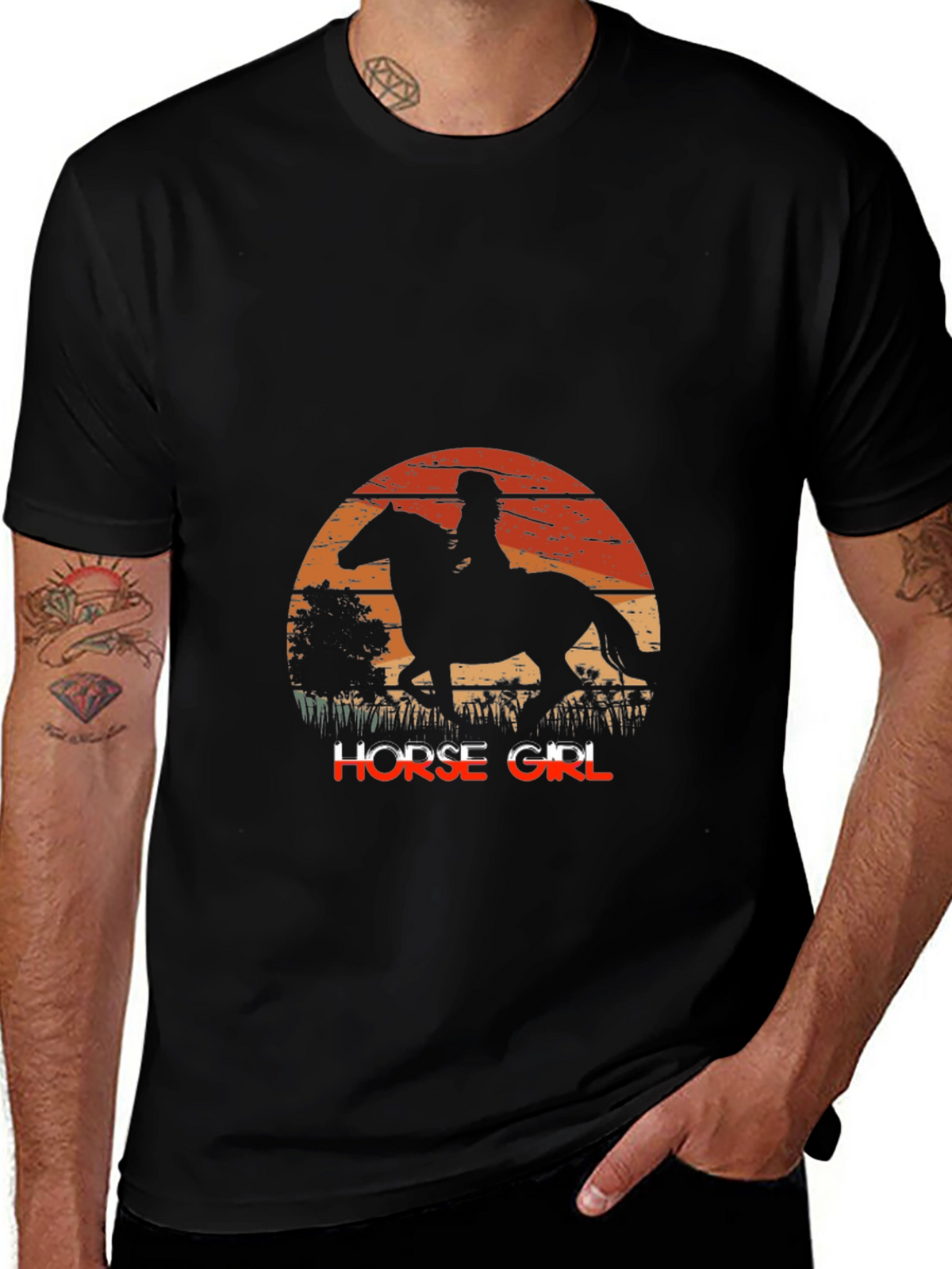Horse Girl Sunset Graphic Tee