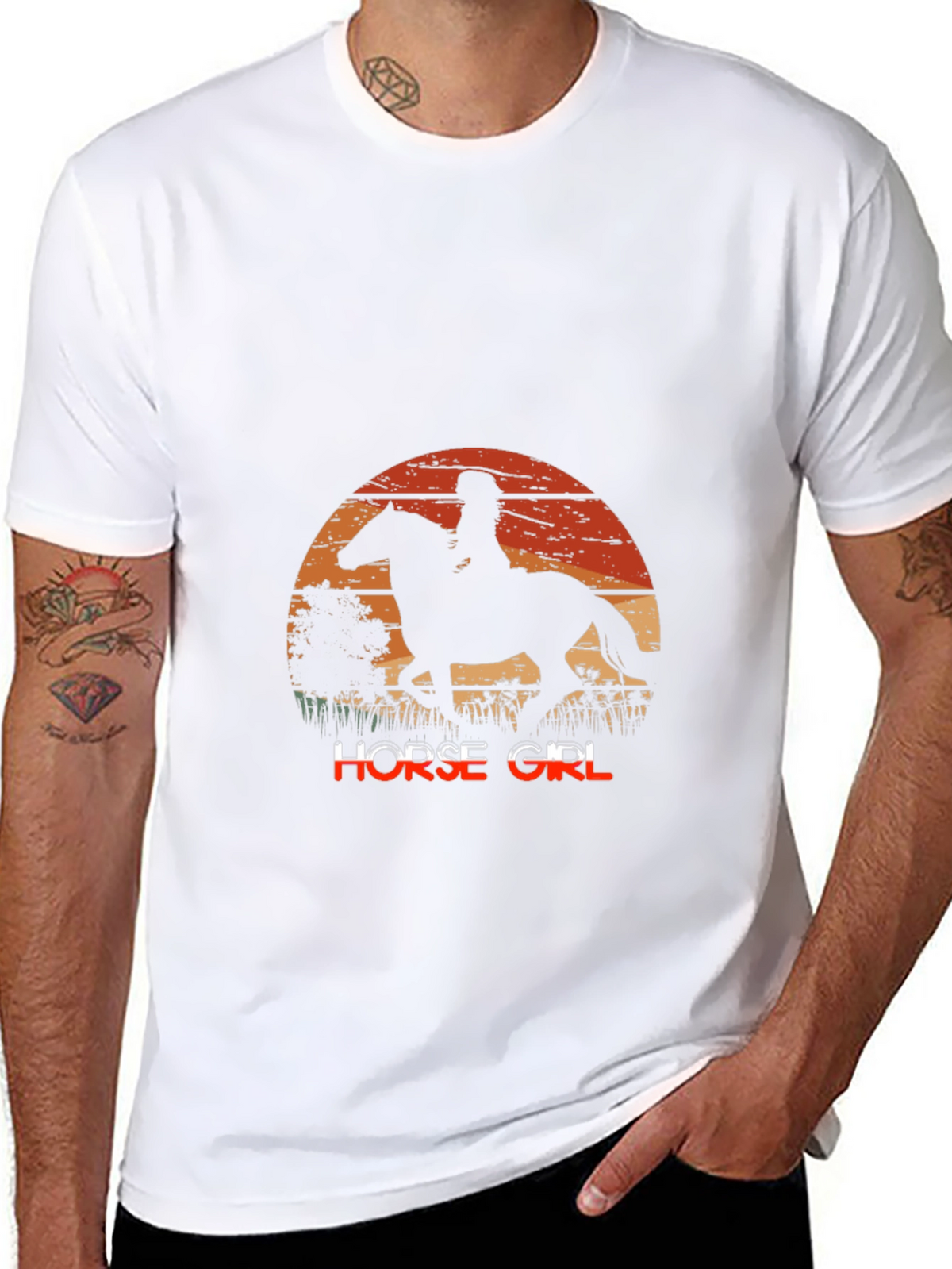 Horse Girl Sunset Graphic Tee