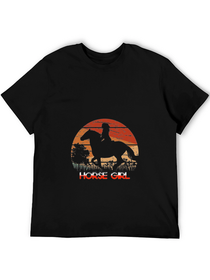 Horse Girl Sunset Graphic Tee