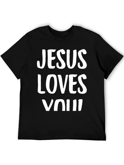 Jesus Loves You Graphic Tee - Black
