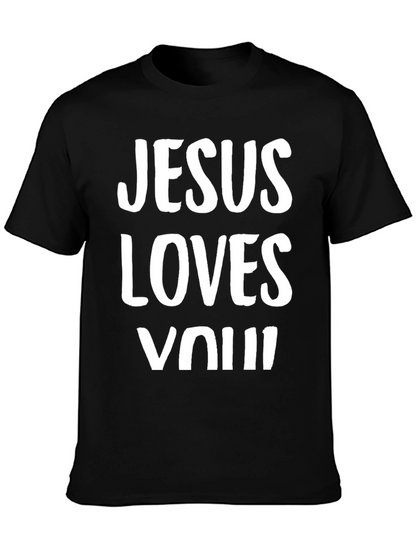 Jesus Loves You Graphic Tee - Black