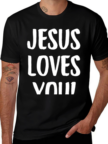 Jesus Loves You Graphic Tee - Black
