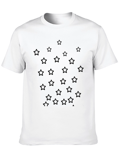 Star Pattern Black T-Shirt