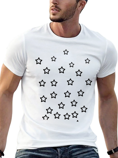 Star Pattern Black T-Shirt