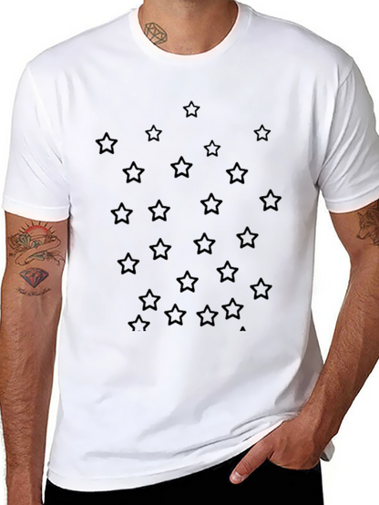 Star Pattern Black T-Shirt