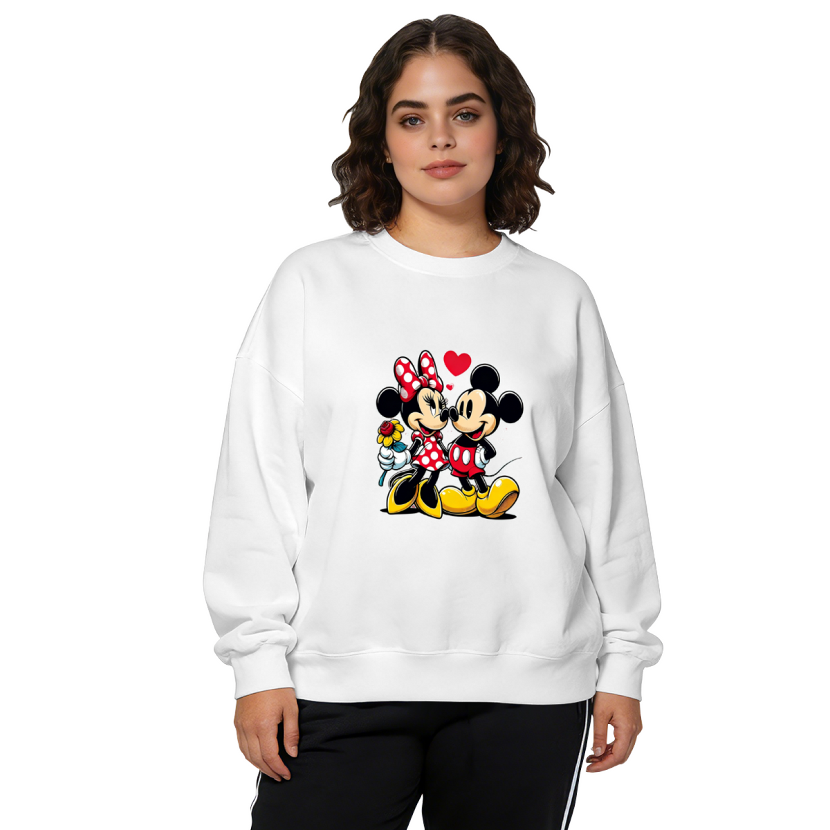 Aesthetic Romantic Floral Pattern Crewneck Sweatshirt