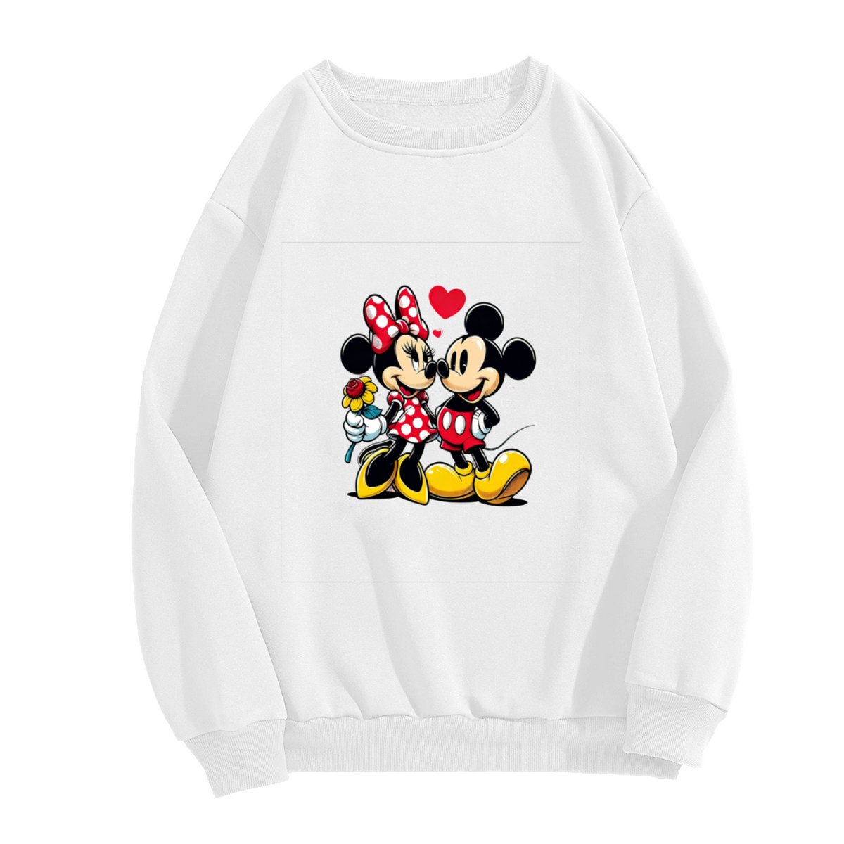 Aesthetic Romantic Floral Pattern Crewneck Sweatshirt