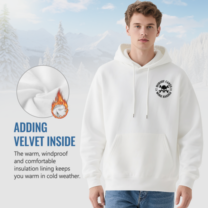 Nobody Cares Work Harder Skull Graphic White Hoodie