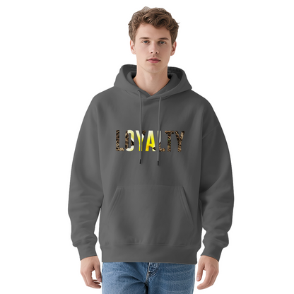 Leopard Yellow Loyalty Text Unisex Hoodie, Stylish Comfort Street Pullover