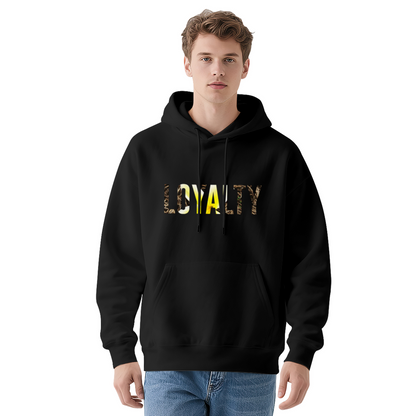 Leopard Yellow Loyalty Text Unisex Hoodie, Stylish Comfort Street Pullover