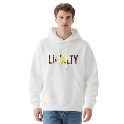 Leopard Yellow Loyalty Text Unisex Hoodie, Stylish Comfort Street Pullover