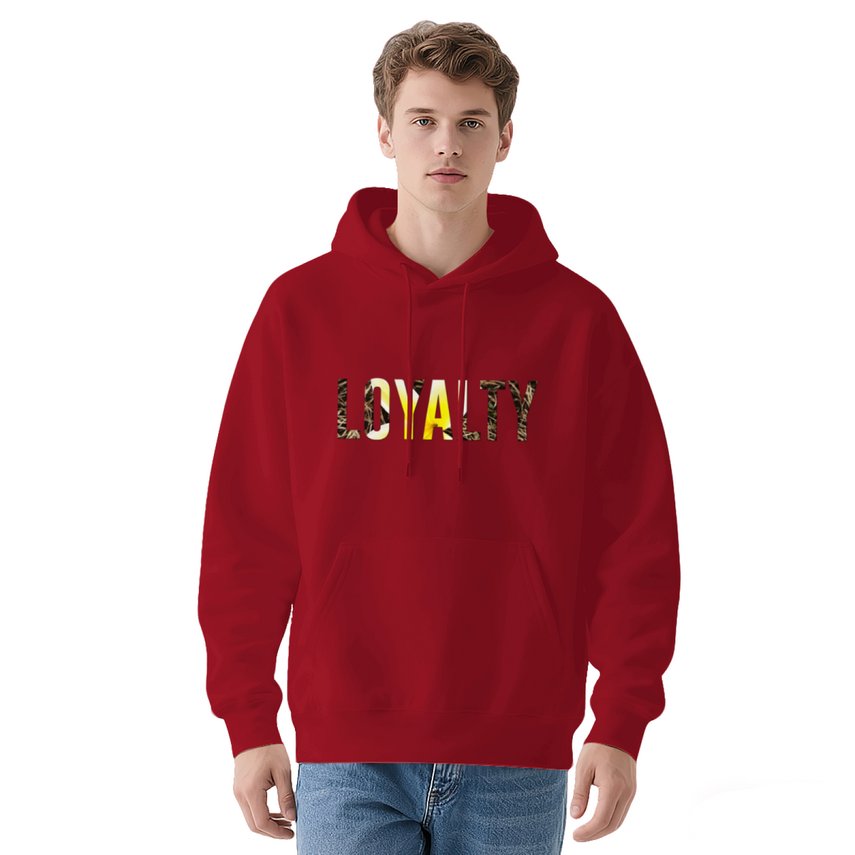 Leopard Yellow Loyalty Text Unisex Hoodie, Stylish Comfort Street Pullover
