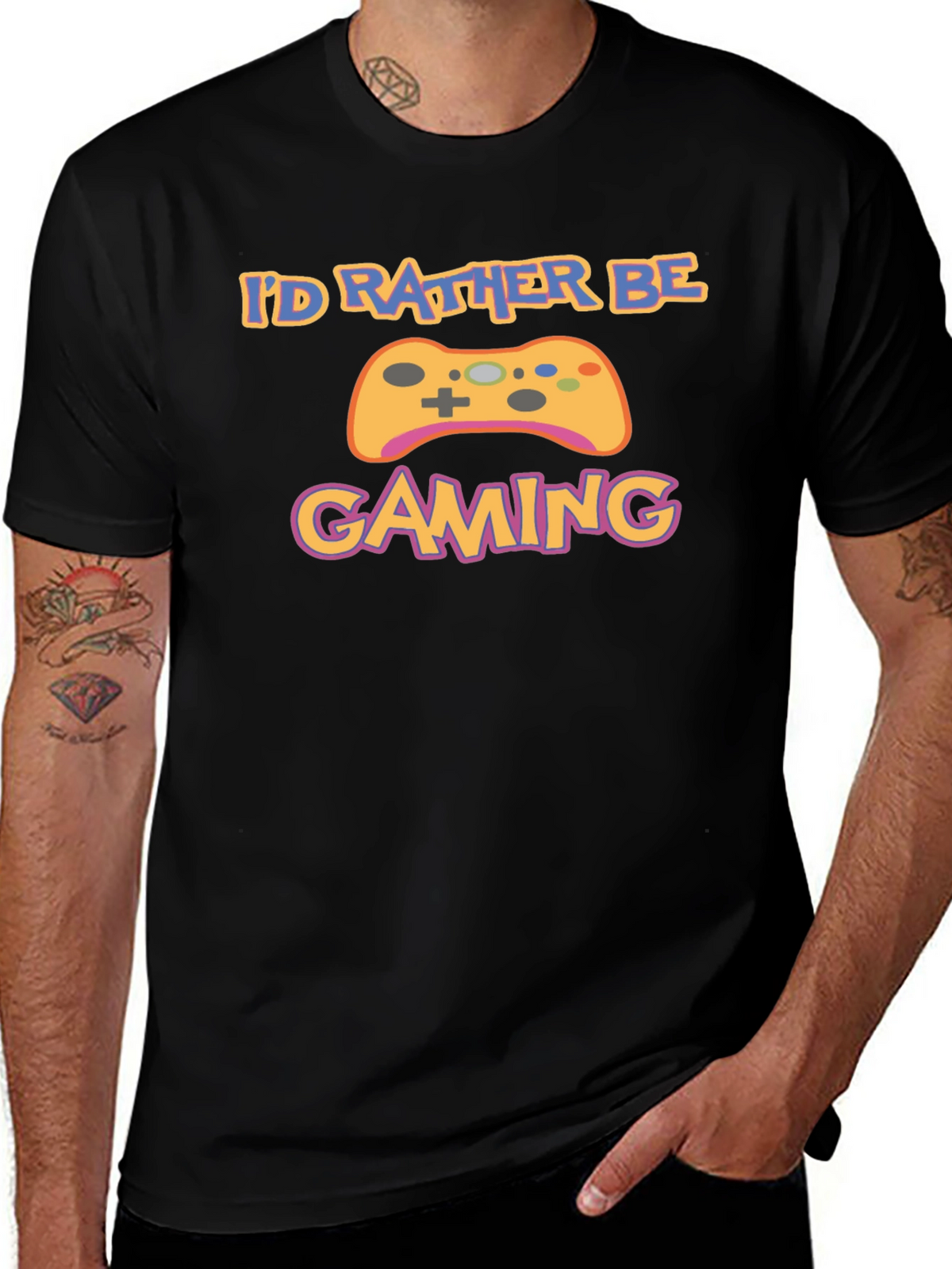Id Rather Be Gaming Black T-Shirt