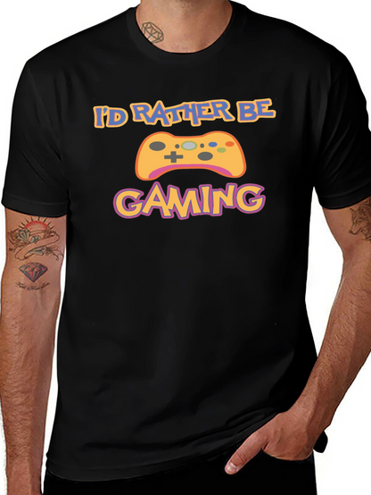 Id Rather Be Gaming Black T-Shirt