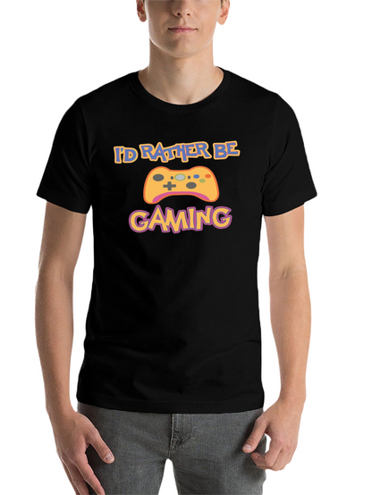 Id Rather Be Gaming Black T-Shirt