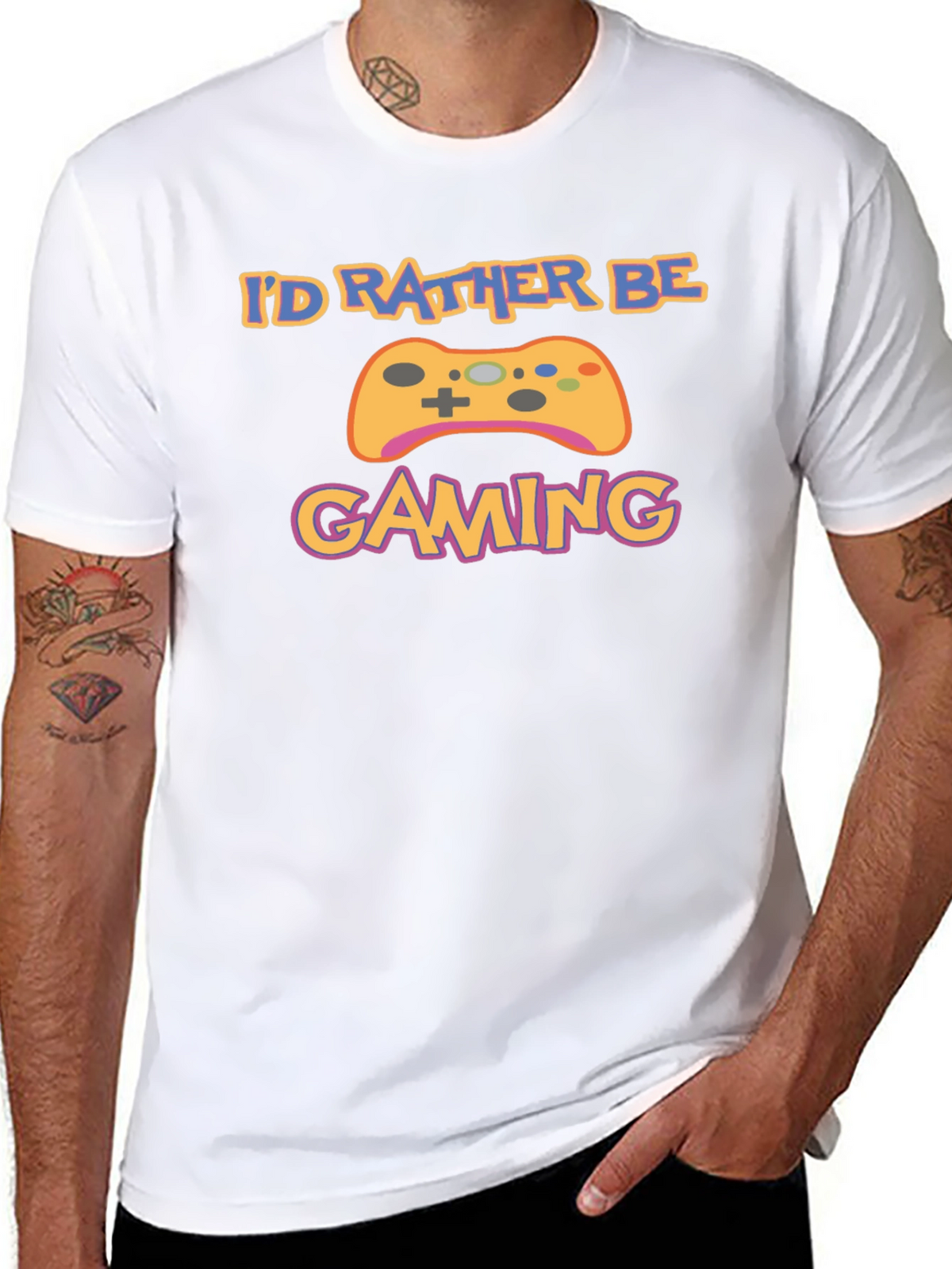 Id Rather Be Gaming Black T-Shirt
