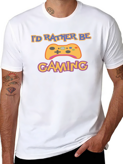 Id Rather Be Gaming Black T-Shirt