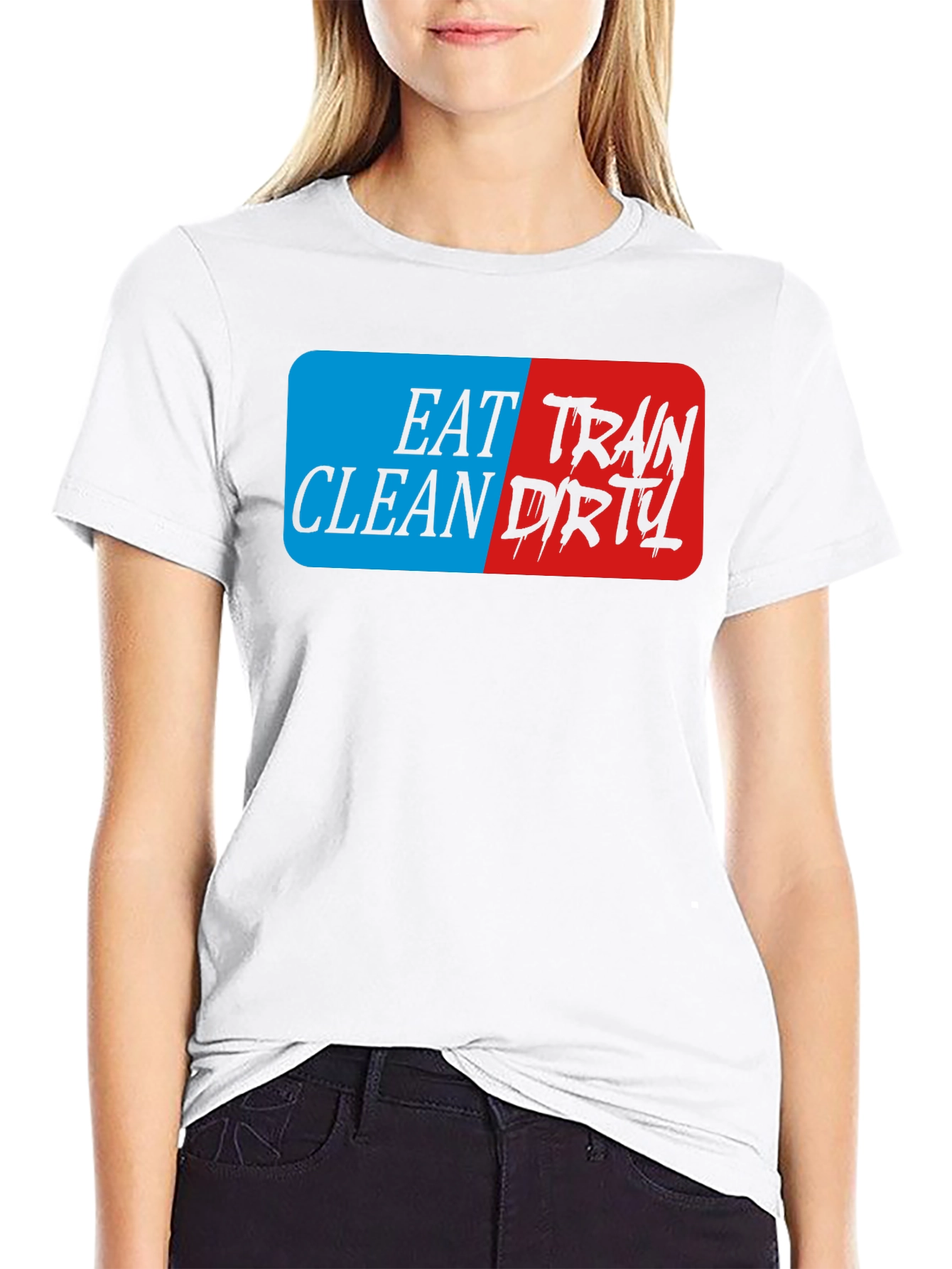 Eat Clean Train Dirty Black Graphic T-Shirt