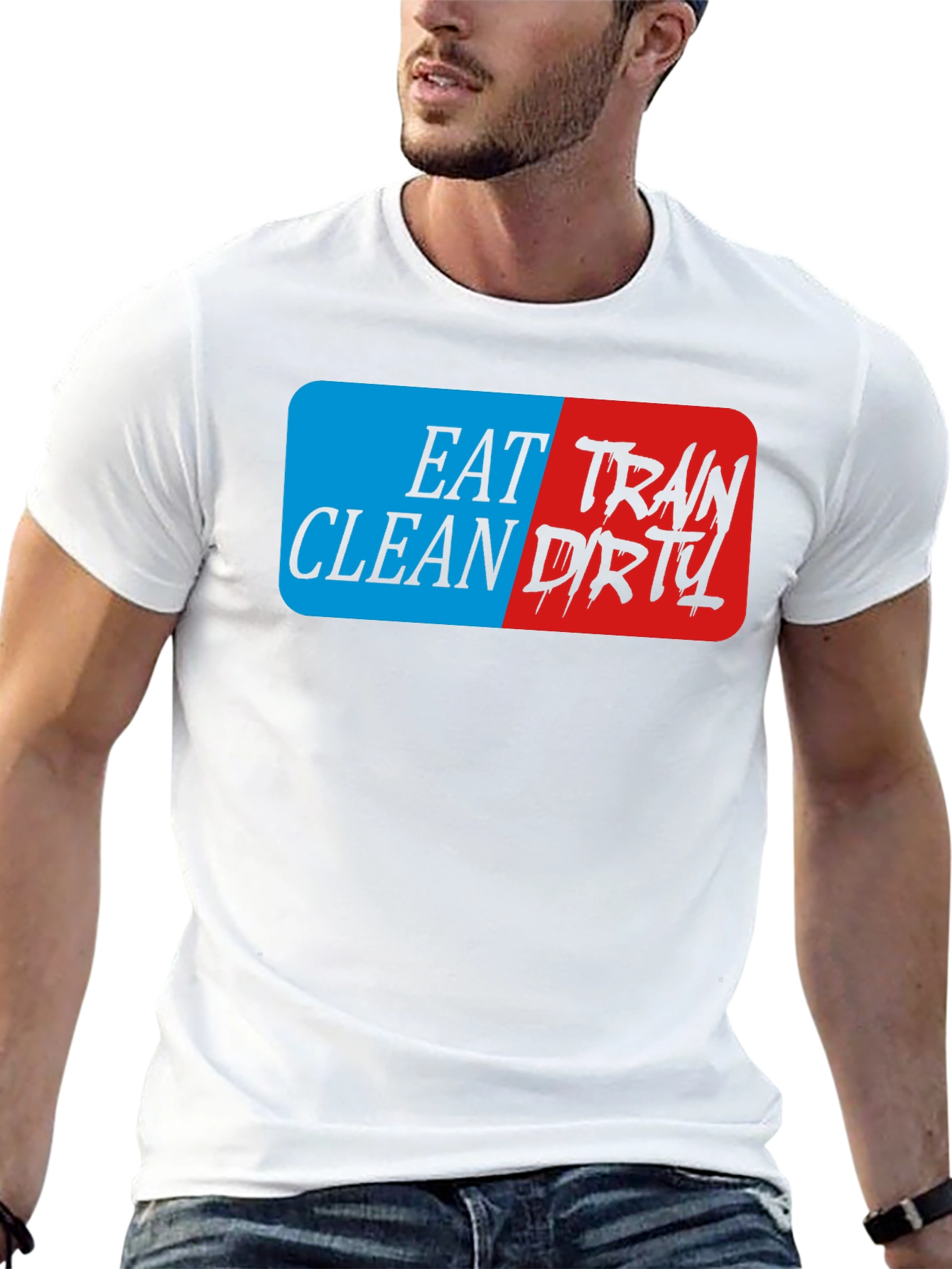 Eat Clean Train Dirty Black Graphic T-Shirt