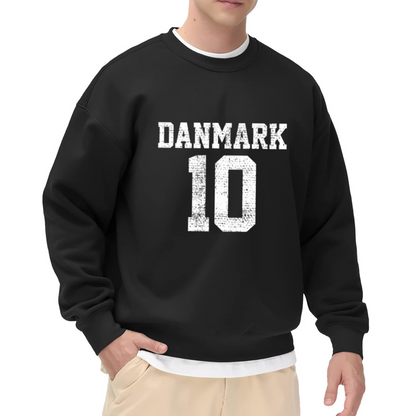 Danmark 10 Vintage Distressed Sport Graphic Crewneck Sweatshirt