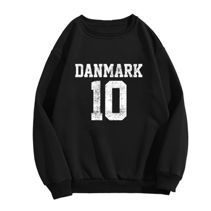 Danmark 10 Vintage Distressed Sport Graphic Crewneck Sweatshirt